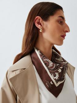Weekend MaxMara Onesto Paisley Pure Silk Scarf, Brown Multi, Brown Multi