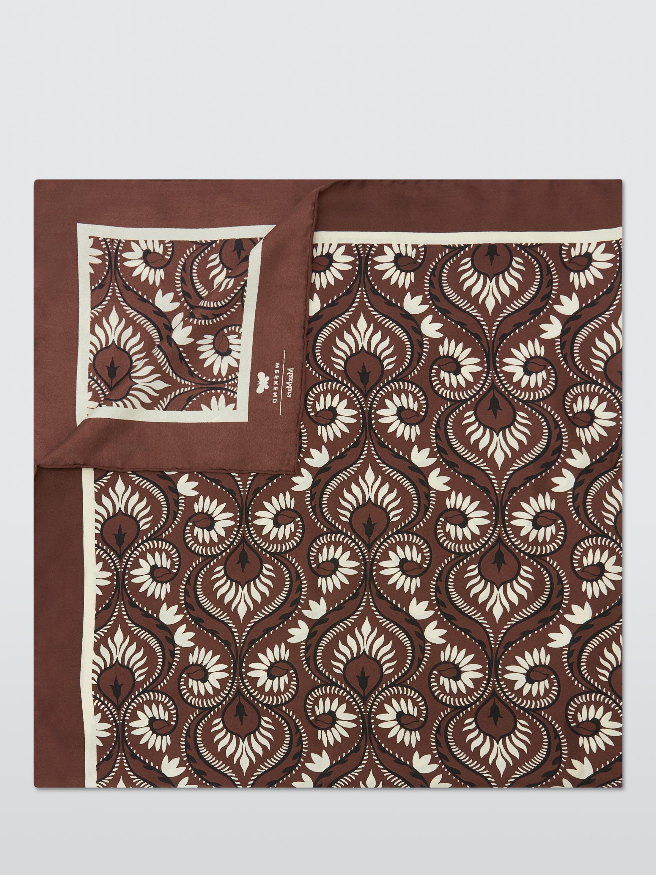 Product image 1 of 3, which shows Weekend MaxMara Onesto Paisley Pure Silk Scarf, Brown Multi