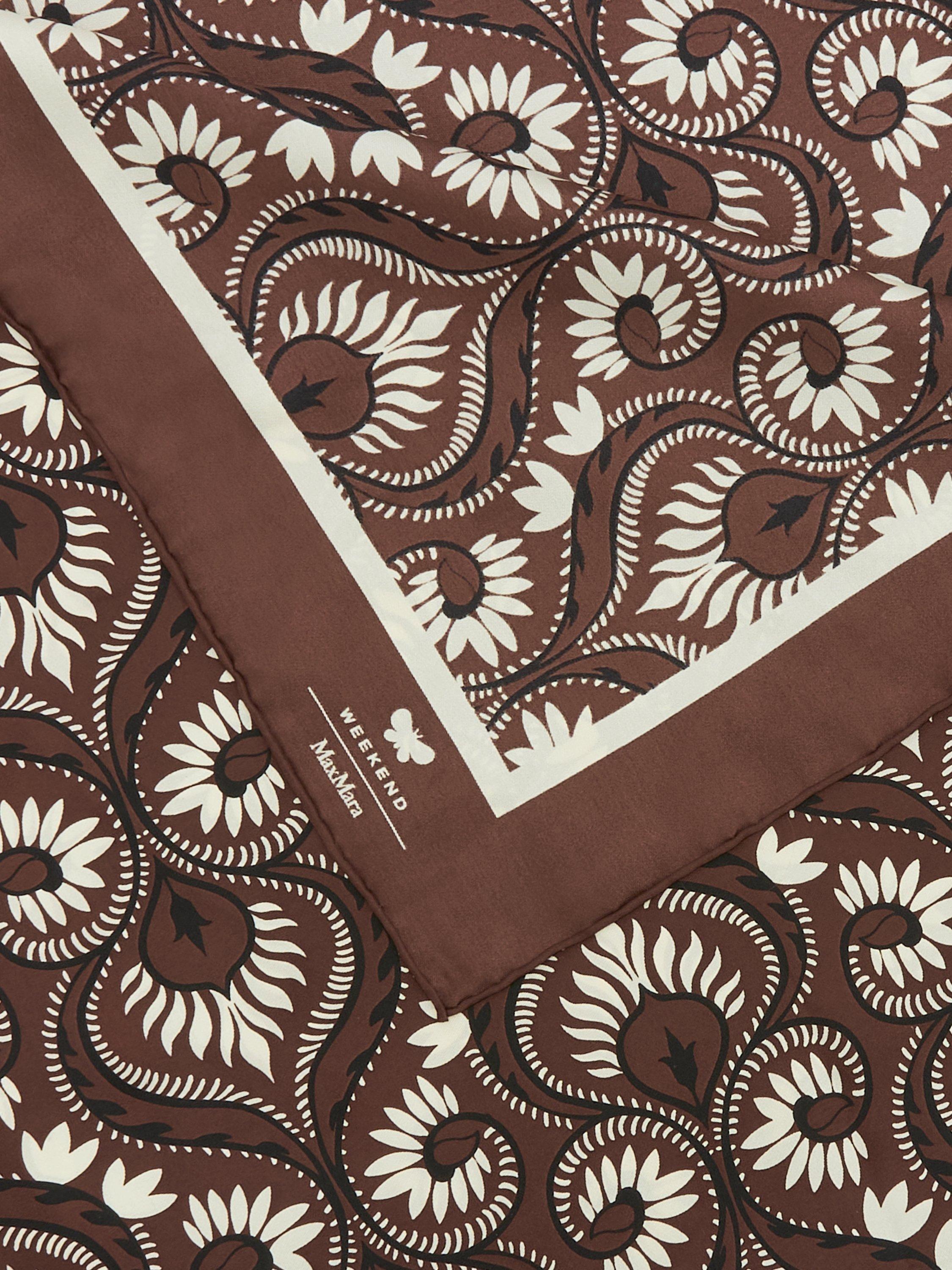 Product image 2 of 3, which shows Weekend MaxMara Onesto Paisley Pure Silk Scarf, Brown Multi