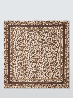 Weekend MaxMara Onesto Leopard Print Pure Silk Scarf, Brown Multi - view 2, Brown Multi