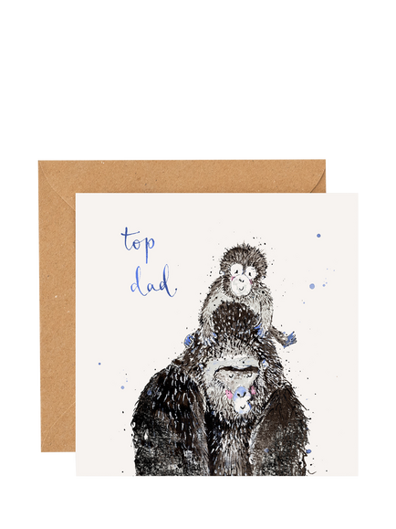 Louise Mulgrew Designs Gorillas Top Dad Father's Day Card, Multi