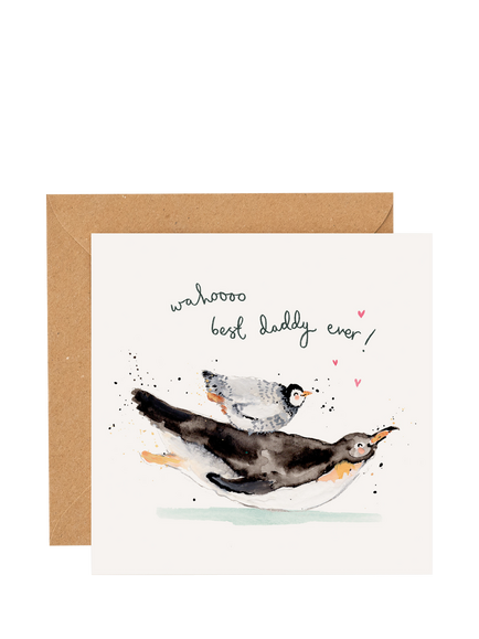 Louise Mulgrew Designs Penguins Best Daddy Ever Father's Day Card, Multi