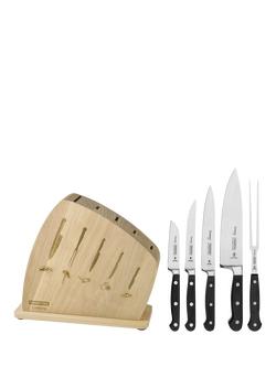 Tramontina Century Oak Wood Filled Knife Block Set, 6 Piece - view 2, Black