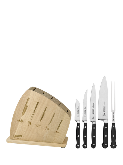 Tramontina Century Oak Wood Filled Knife Block Set, 6 Piece - view 2, Black