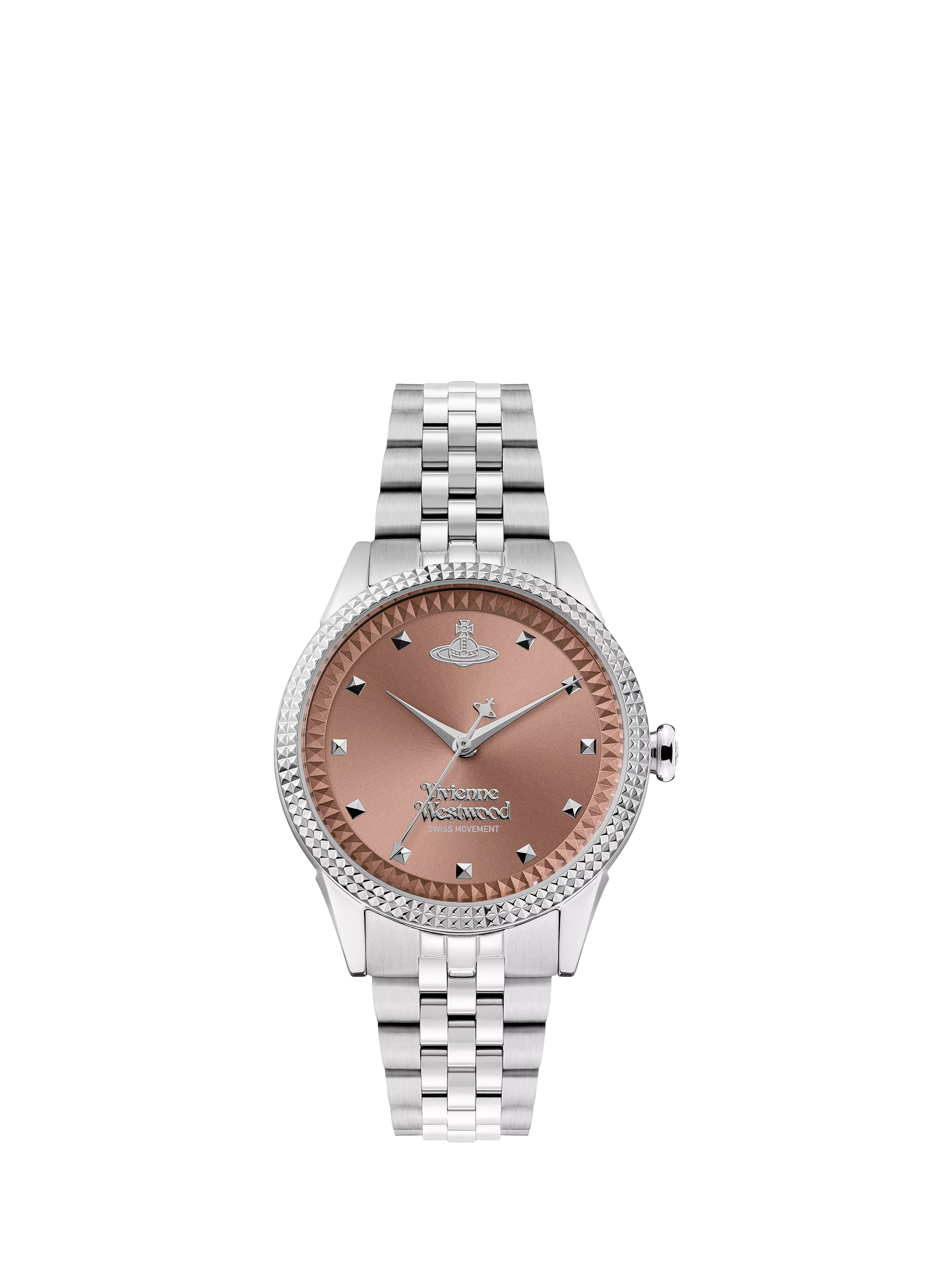 時計 Vivienne Westwood PinkDial Star Bracelet Vivienne Westwood VV328DPKSL Women's Bracelet Strap Watch, Silver
