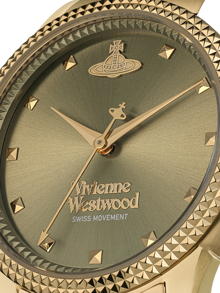 Vivienne Westwood VV328GRGD Women's Bracelet Strap Watch, Gold/Olive Green - view 2, Gold/Olive Green