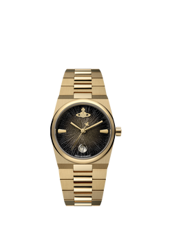 Vivienne Westwood VV332MTGD Women's Hoxton Bracelet Strap Watch, Gold/Black, Gold/Black