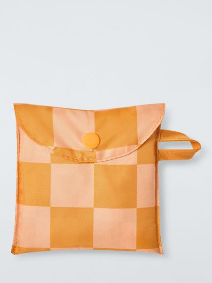 John Lewis Amber Check Polyester Pouch Bag - view 2, Amber