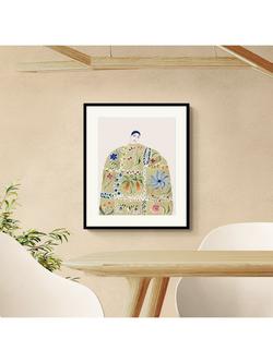 John Lewis La Poire 'Embroidered Coat' Framed Print & Mount, 62 x 52cm, Green - view 2, Green