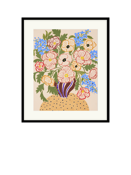John Lewis La Poire 'Peonies' Framed Print & Mount, 62 x 52cm, Multi, Multi