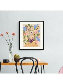 John Lewis La Poire 'Peonies' Framed Print & Mount, 62 x 52cm, Multi - view 2, Multi