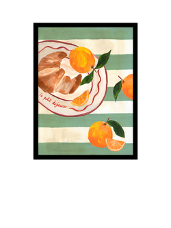 John Lewis Emily Daborn 'Le Petit Dejeuner' Framed Print, 42 x 32cm, Green/Multi, Multi