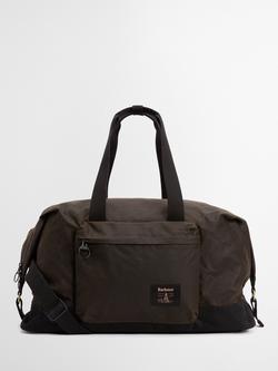 Barbour Field Waxed Holdall Bag, Olive/Black, Olive/Black