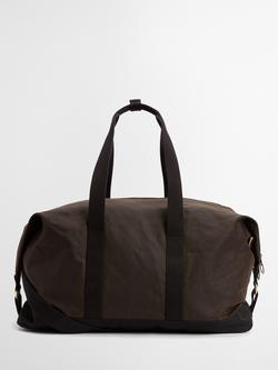 Barbour Field Waxed Holdall Bag, Olive/Black - view 2, Olive/Black