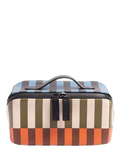 Gardner Stripe Faux Leather Wash Bag, Multi, Multi