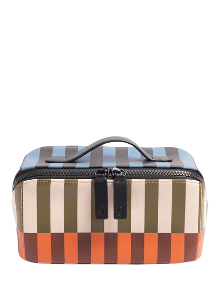 Gardner Stripe Faux Leather Wash Bag, Multi, Multi