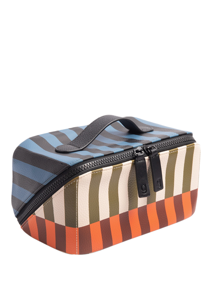 Gardner Stripe Faux Leather Wash Bag, Multi - view 2, Multi