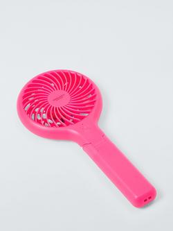 John Lewis Handheld & Foldable Desk Fan, 4 inch, Pink