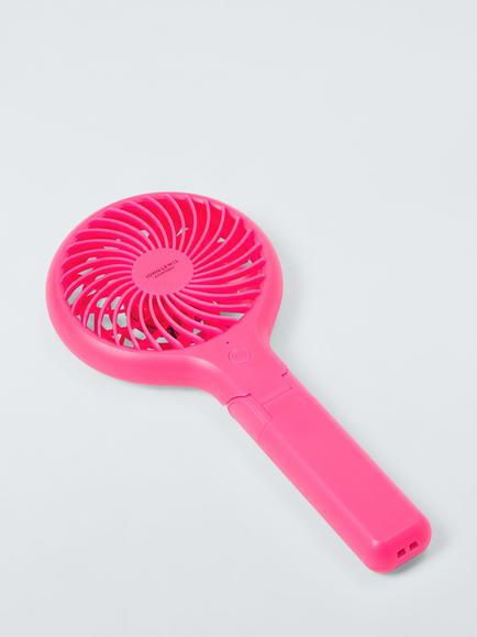 John Lewis Handheld & Foldable Desk Fan, 4 inch, Hot Pink
