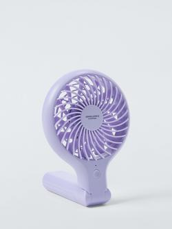 John Lewis Handheld & Foldable Desk Fan, 4 inch - view 2, Lilac