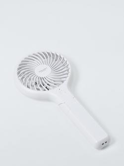 John Lewis Handheld & Foldable Desk Fan, 4 inch, White