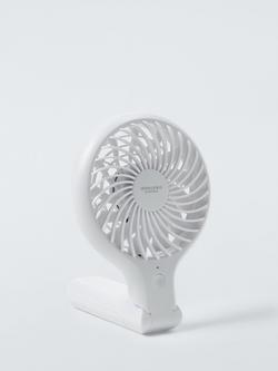 John Lewis Handheld & Foldable Desk Fan, 4 inch - view 2, White