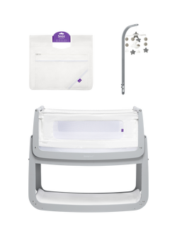 Snüz SnüzPod4 Bedside Crib, SnüzPod Pocket & Mobile Bundle, Dove, Dove