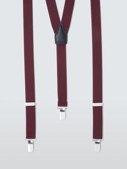 John Lewis Herringbone Narrow Braces, Burgundy