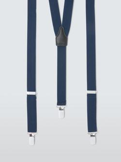 John Lewis Herringbone Narrow Braces, Navy