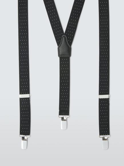 John Lewis Spot Pattern Narrow Braces, Black, Black