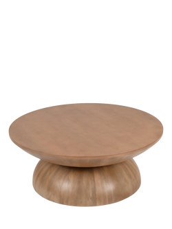 Flitzroy Natura Round Coffee Table, White Wash, Natural