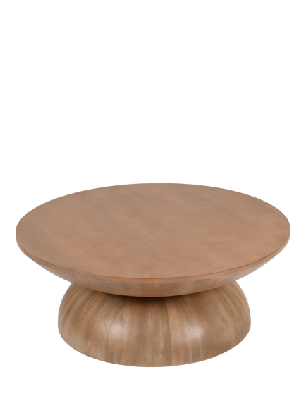 Flitzroy Natura Round Coffee Table, White Wash, Natural
