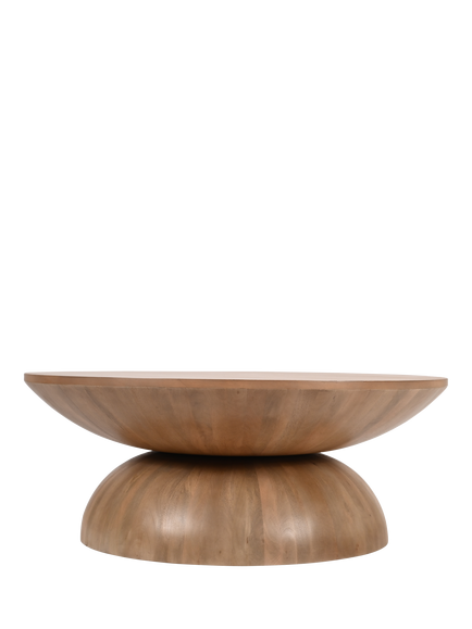 Flitzroy Natura Round Coffee Table, White Wash - view 2, Natural