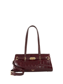Dune London Depend Leather Shoulder Bag, Burgundy, Burgundy