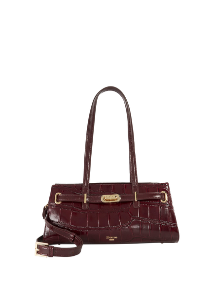 Dune London Depend Leather Shoulder Bag, Burgundy, Burgundy