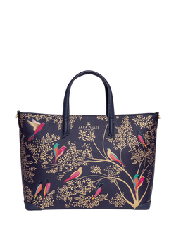 Sara Miller Medium Tote Bag, Smokey BlueBirds, Smokey Blue Birds