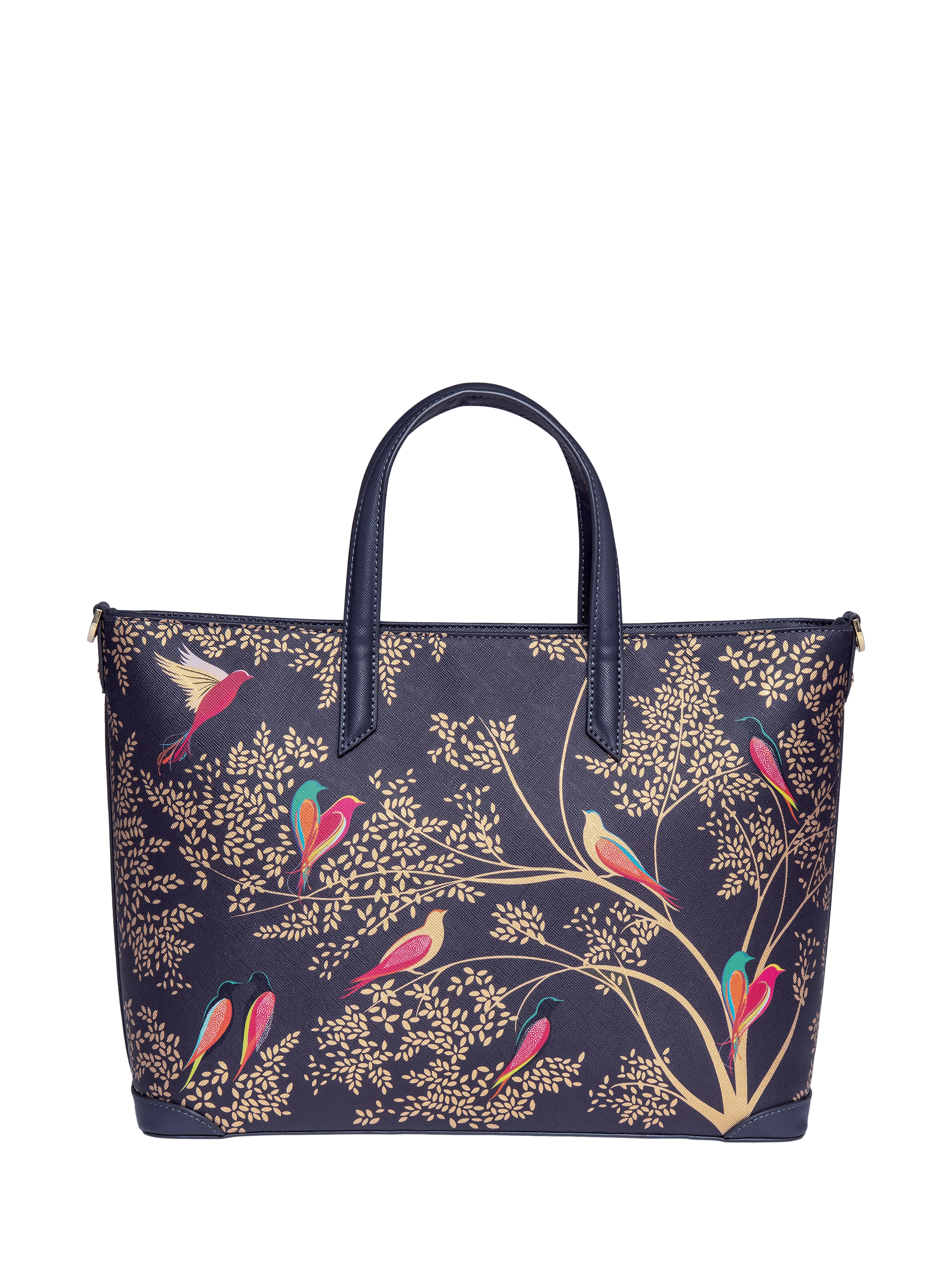 Product image 2 of 7, which shows Sara Miller Medium Tote Bag, Smokey BlueBirds