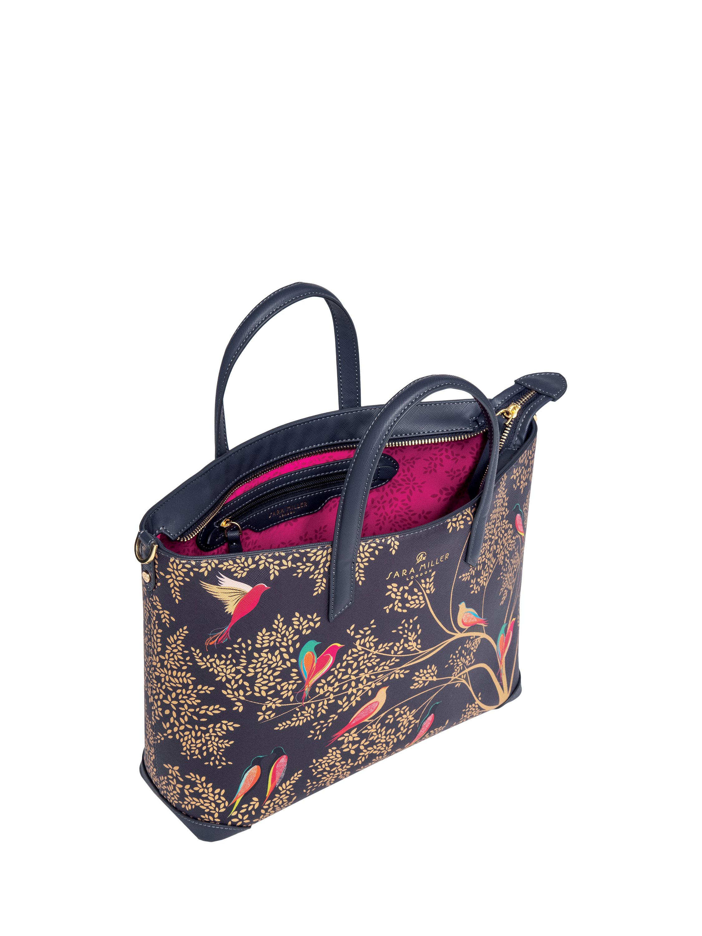 Product image 6 of 7, which shows Sara Miller Medium Tote Bag, Smokey BlueBirds