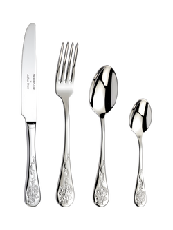 Morris & Co. Arthur Price Blackthorn Stainless Steel Cutlery Set, 24 Piece/6 Place Settings, Silver