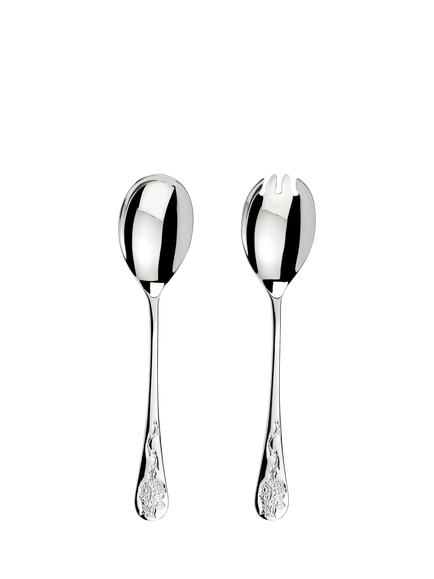 Morris & Co. by Arthur Price Blackthorn Stainless Steel Salad Serving Spoon & Fork Set, Silver