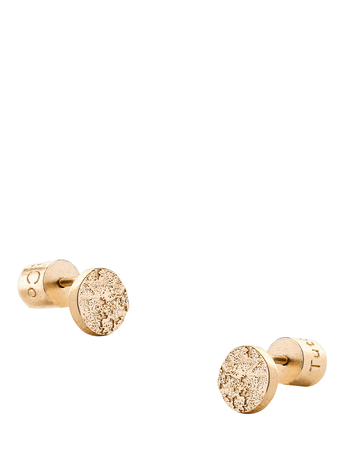 Product image 1 of 3, which shows TUTTI Whisper Mini Textured Disc Stud Earrings, Gold