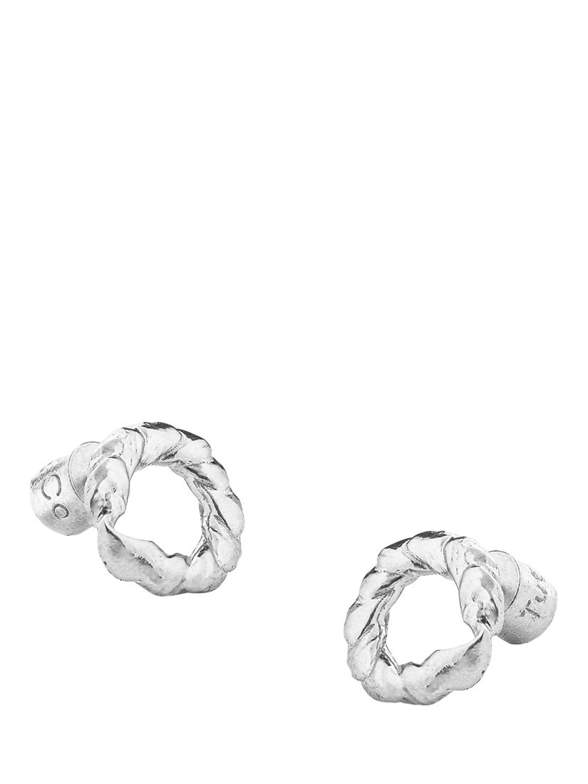 Product image 1 of 3, which shows TUTTI Ember Textured Stud Earrings, Silver