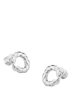 TUTTI Ember Textured Stud Earrings, Silver, Silver