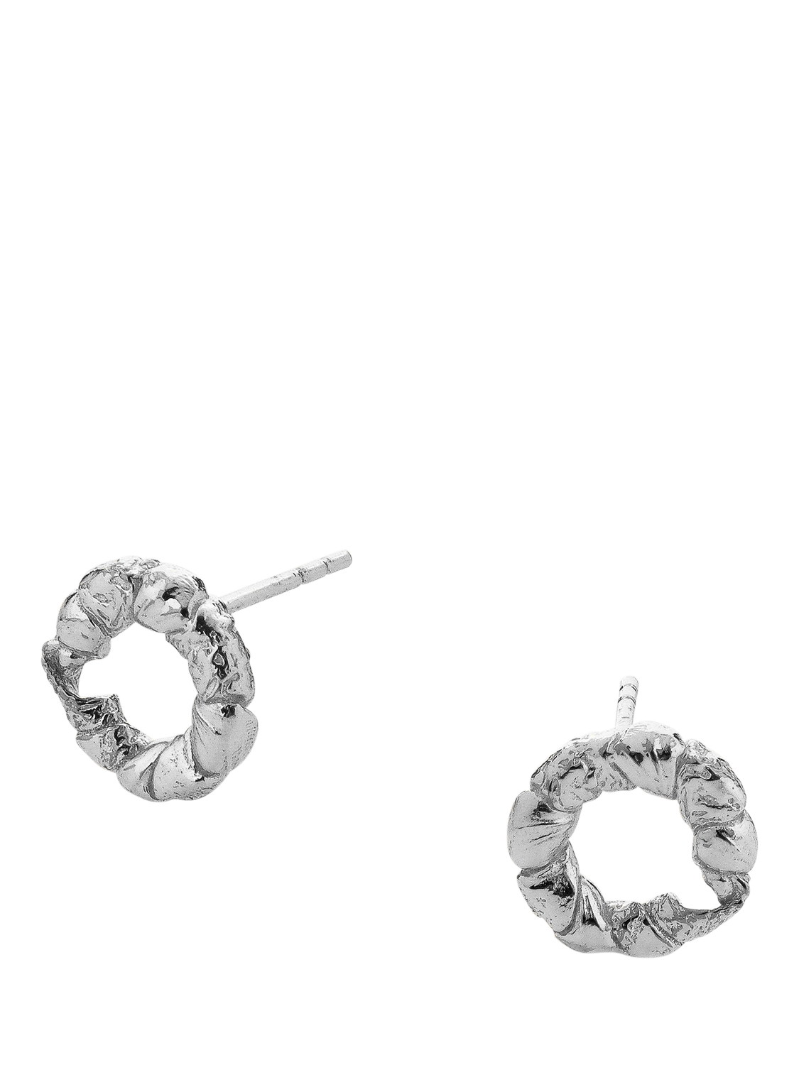 Product image 2 of 3, which shows TUTTI Ember Textured Stud Earrings, Silver