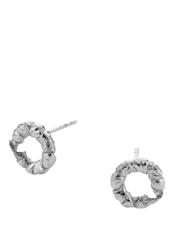 TUTTI Ember Textured Stud Earrings, Silver - view 2, Silver