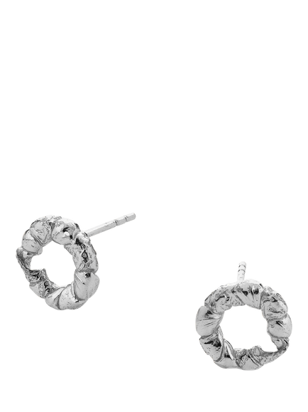 TUTTI Ember Textured Stud Earrings, Silver - view 2, Silver