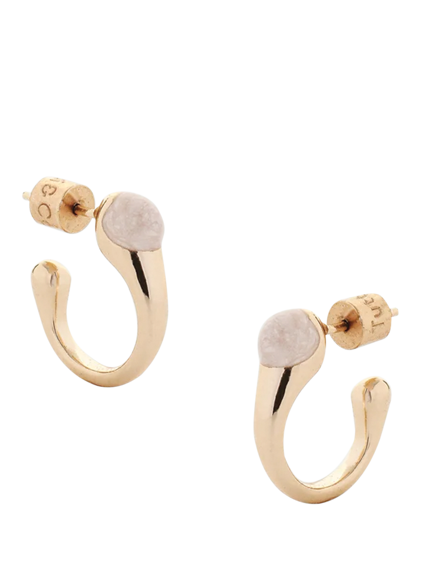 Product image 1 of 2, which shows TUTTI Oceanic Pearl Hoop Earrings, Gold