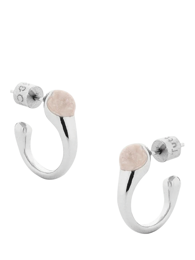 Product image 1 of 2, which shows TUTTI Oceanic Pearl Hoop Earrings, Silver