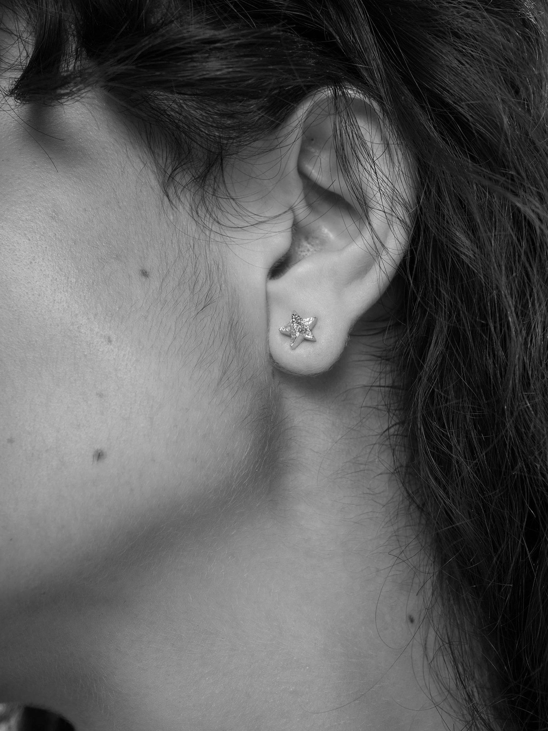 Product image 2 of 3, which shows TUTTI Cosma Star Stud Earrings, Silver