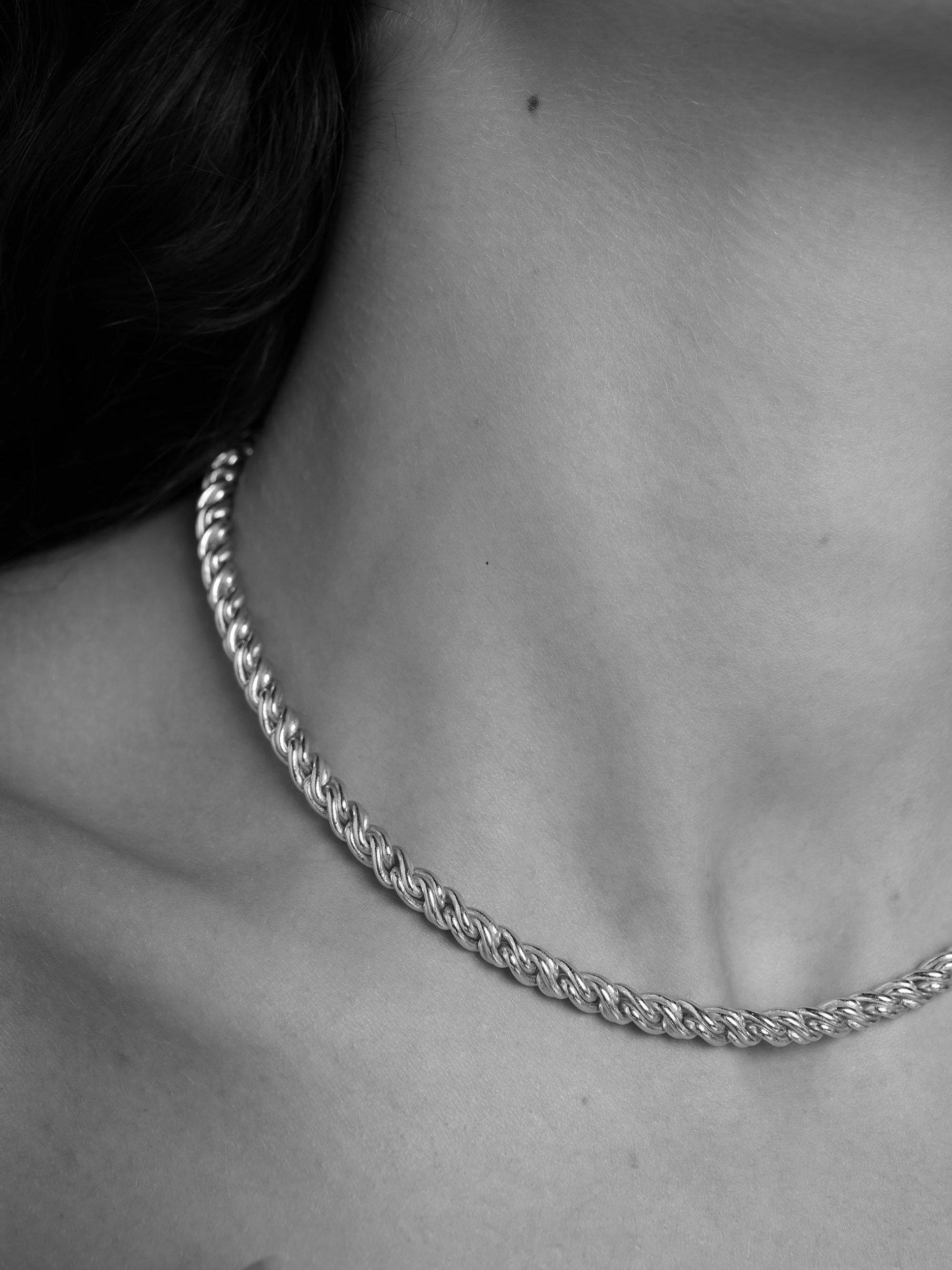 Product image 2 of 4, which shows TUTTI Tide Rope Chain Necklace, Silver